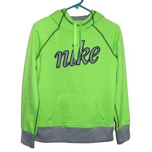 NIKE Therma-Fit green & gray 100% polyester pullover hoodie woman's size M